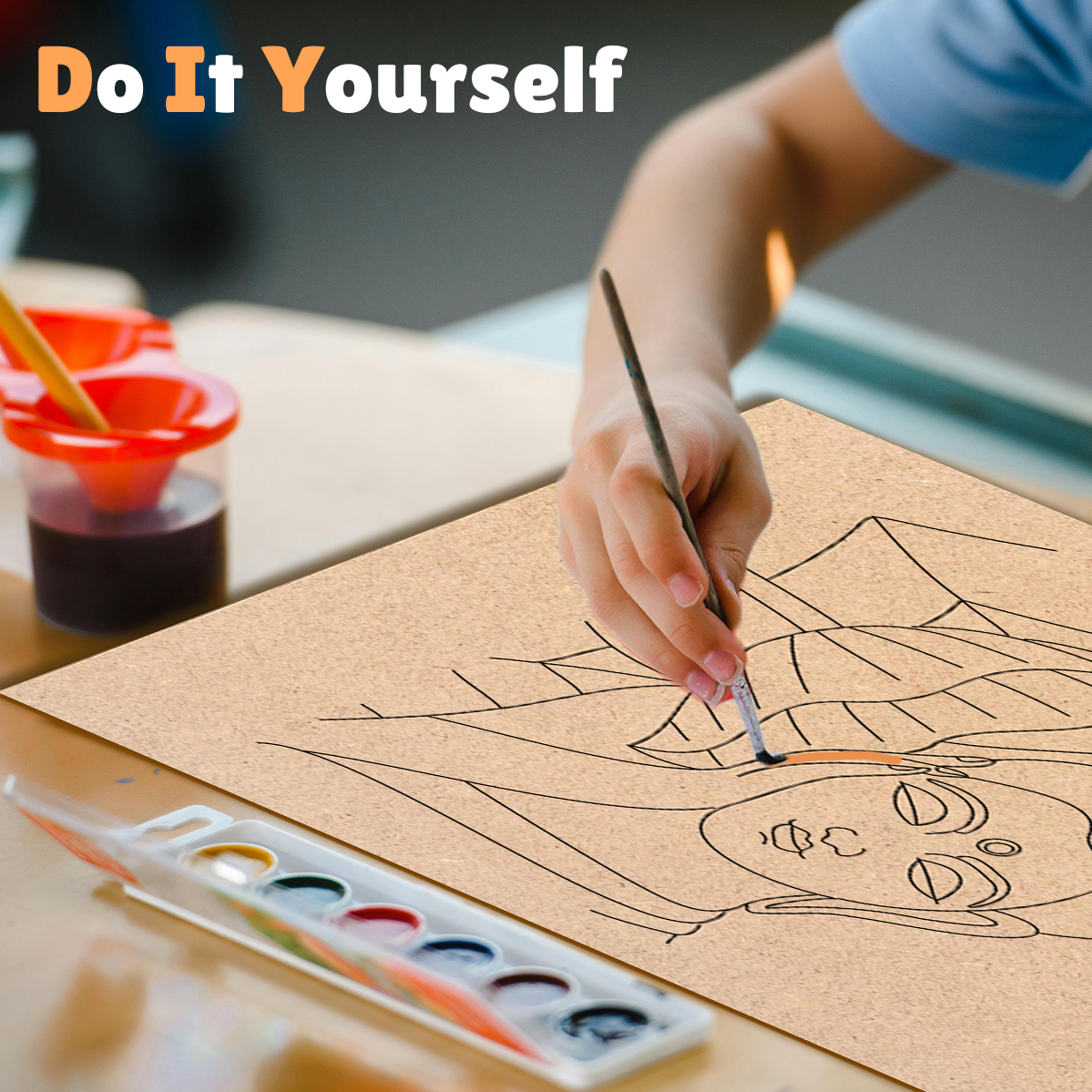 Pre-marked MDF Painting Board - Mahaveer with Lotus