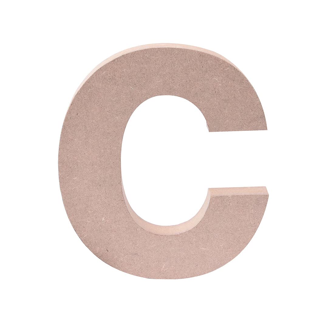 5-Inch Wooden Capital Letter C - MDF Cutout