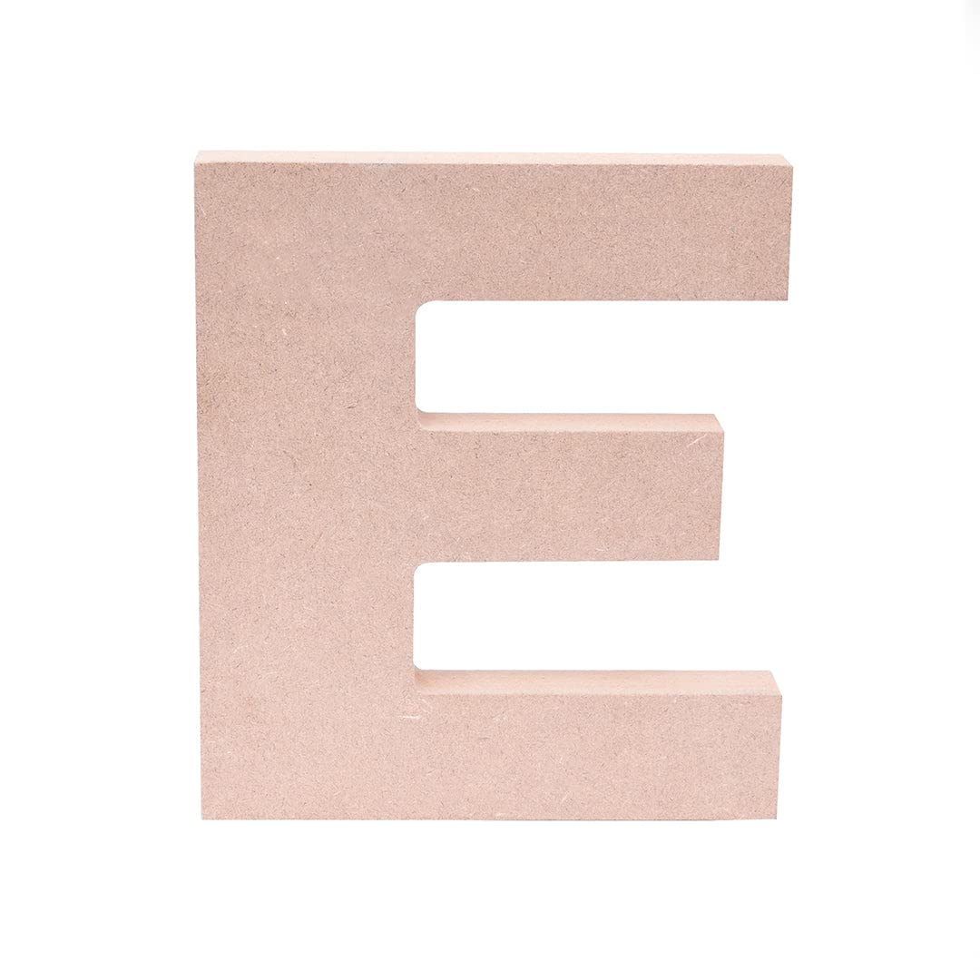 5-Inch Wooden Capital Letter E - MDF Cutout