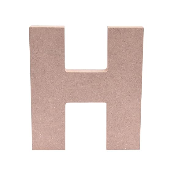 5-Inch Wooden Capital Letter H - MDF Cutout