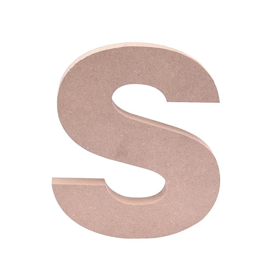 5-Inch Wooden Capital Letter S - MDF Cutout