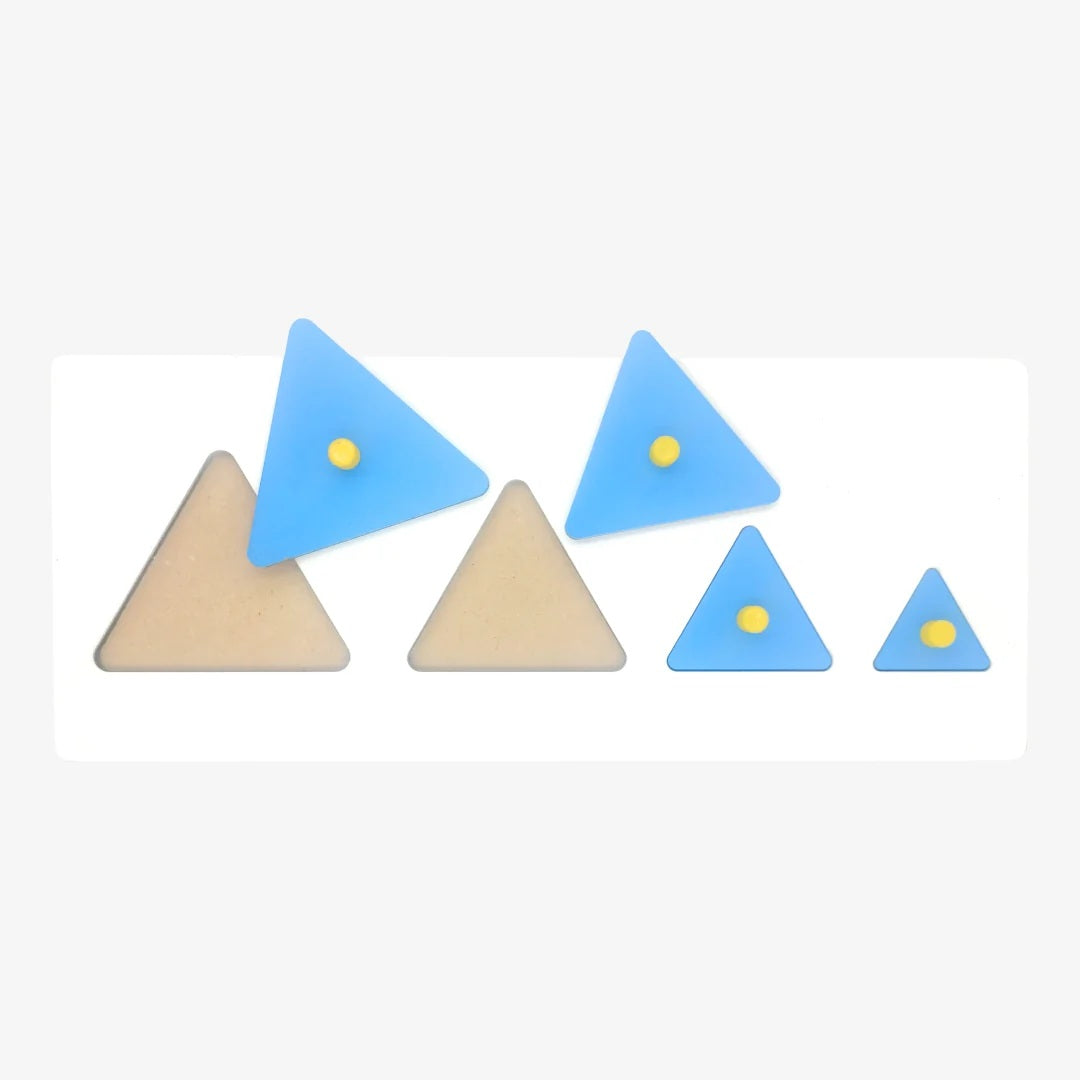 Triangle Size Sequencing Puzzle - Wooden Montessori Learning Board