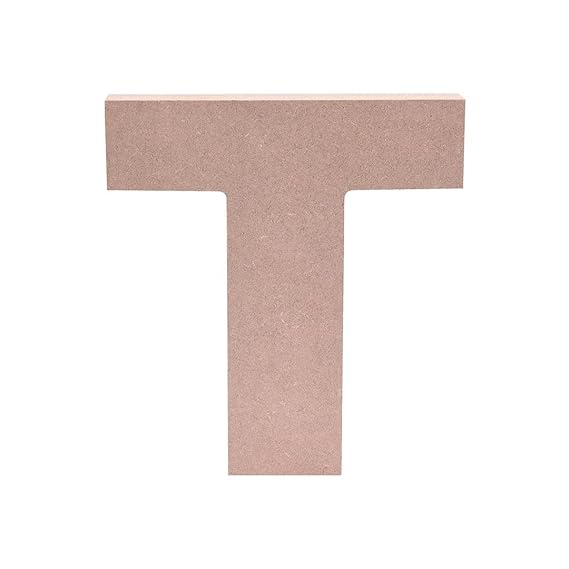 5-Inch Wooden Capital Letter T - MDF Cutout