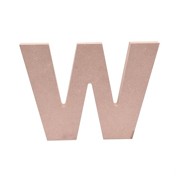 5-Inch Wooden Capital Letter W - MDF Cutout