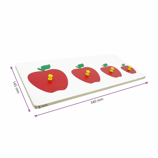 Wooden Apple Seriation Puzzle - Size Sequencing Toy