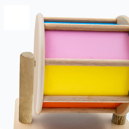 Wooden Color Wheel Roller - Montessori Sensory Toy
