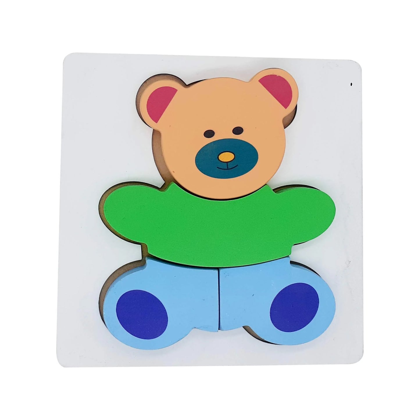 Wooden Teddy Bear Raised Puzzle - Mini Puzzle