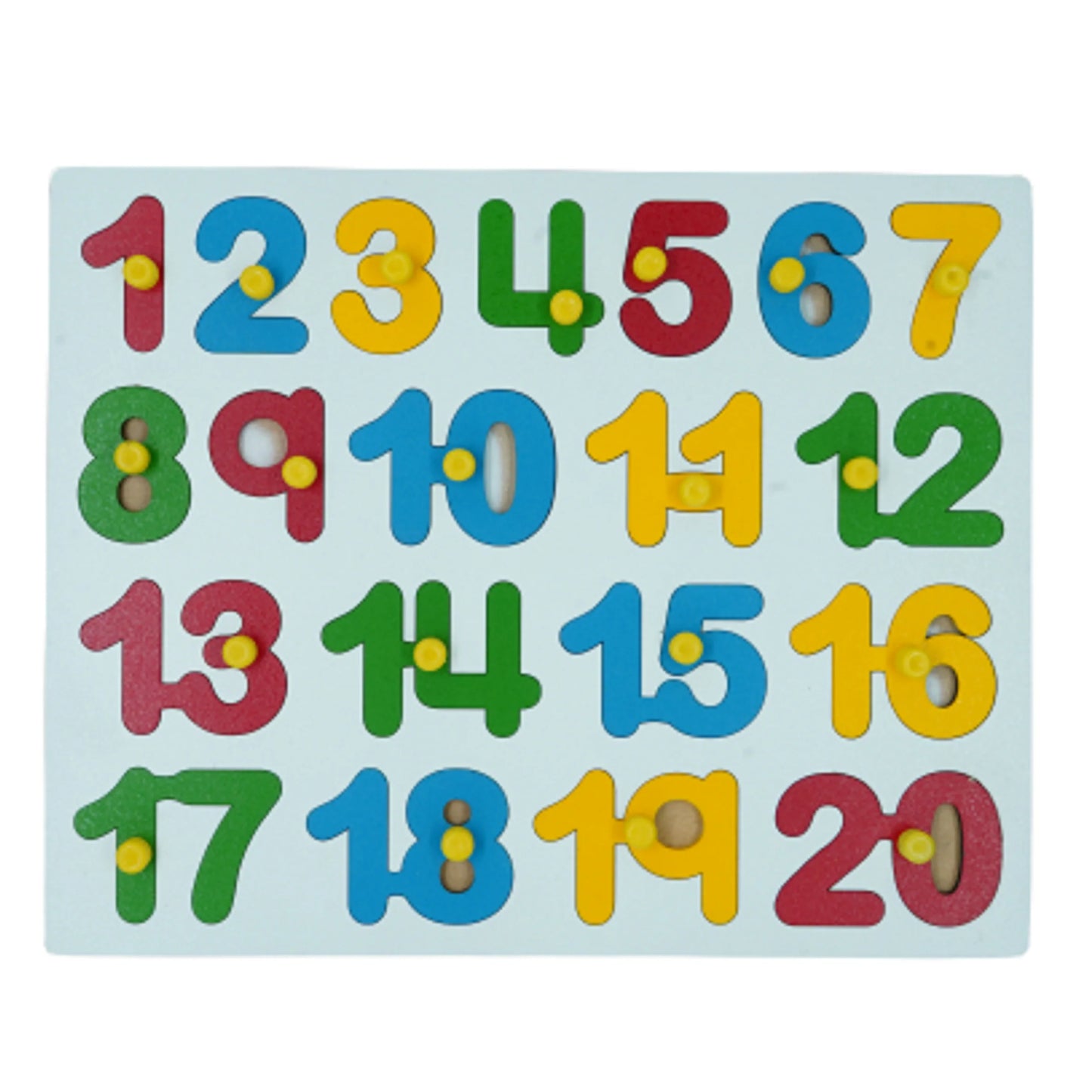 Wooden Number Puzzle 1-20 with Pegs