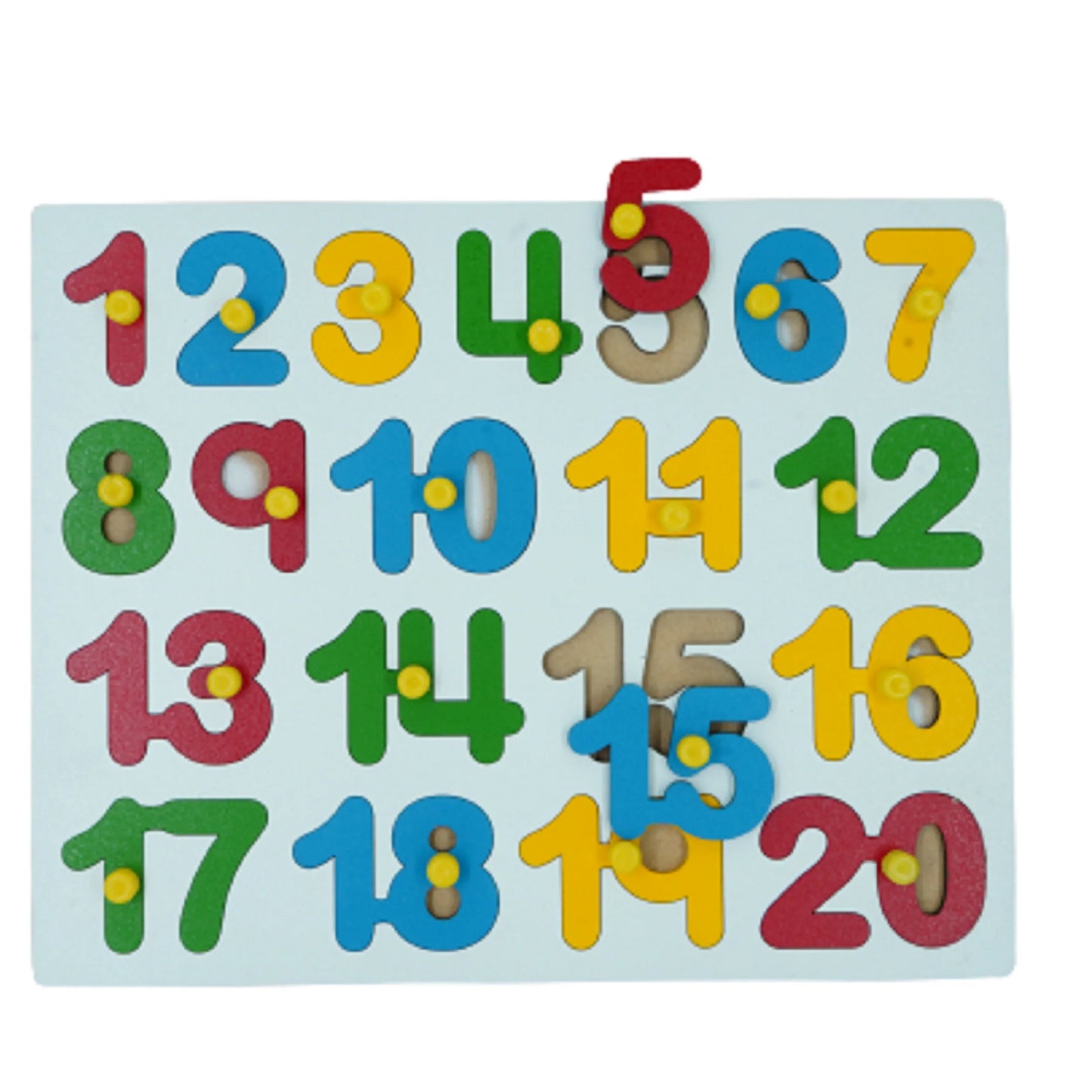 Wooden Number Puzzle 1-20 with Pegs