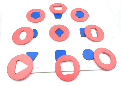 Wooden Geometric Shapes Puzzle - 9 Shapes Learning Toy