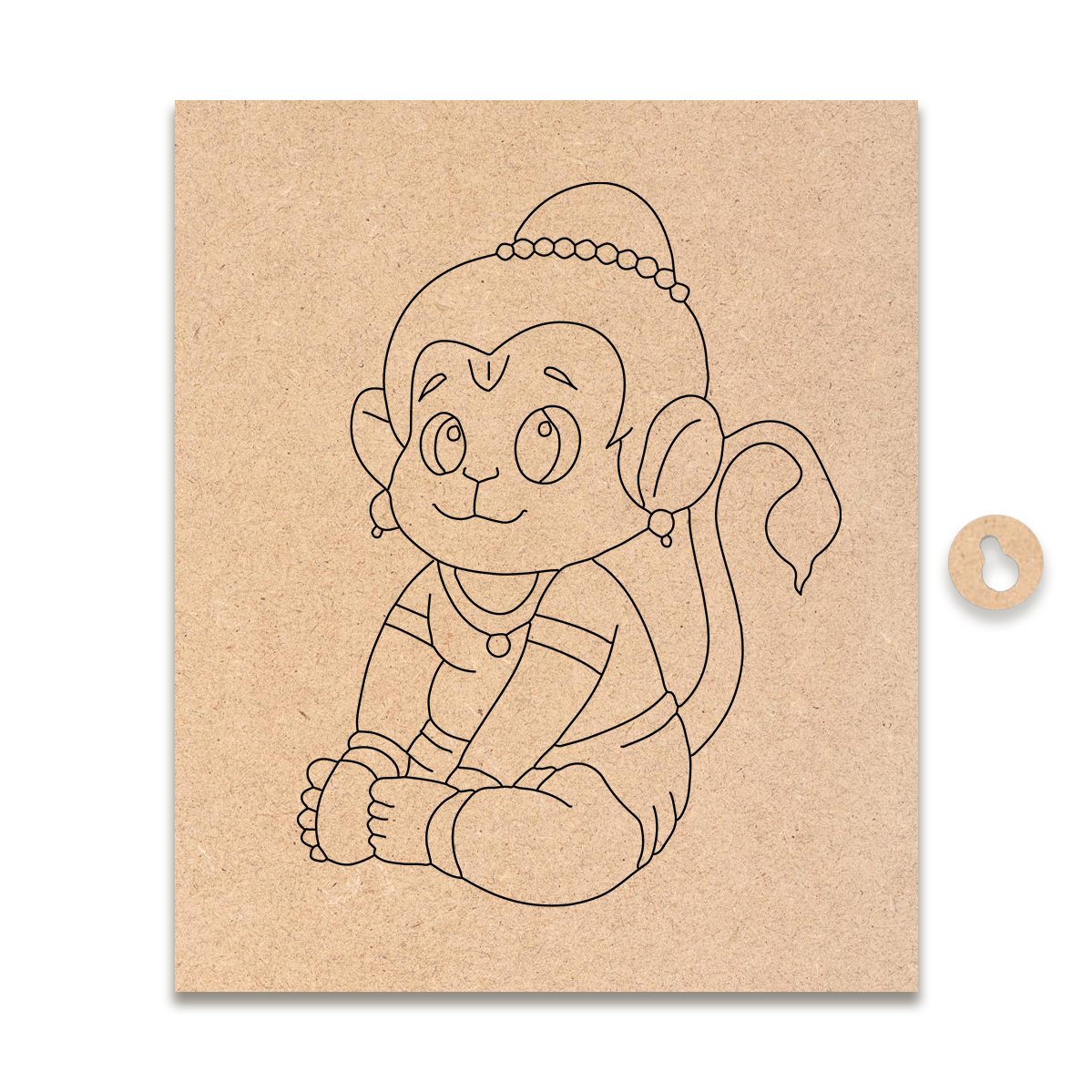 Pre-marked MDF Painting Board - Hanuman Design