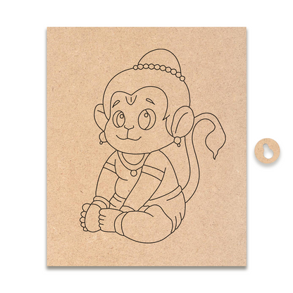 Pre-marked MDF Painting Board - Hanuman Design