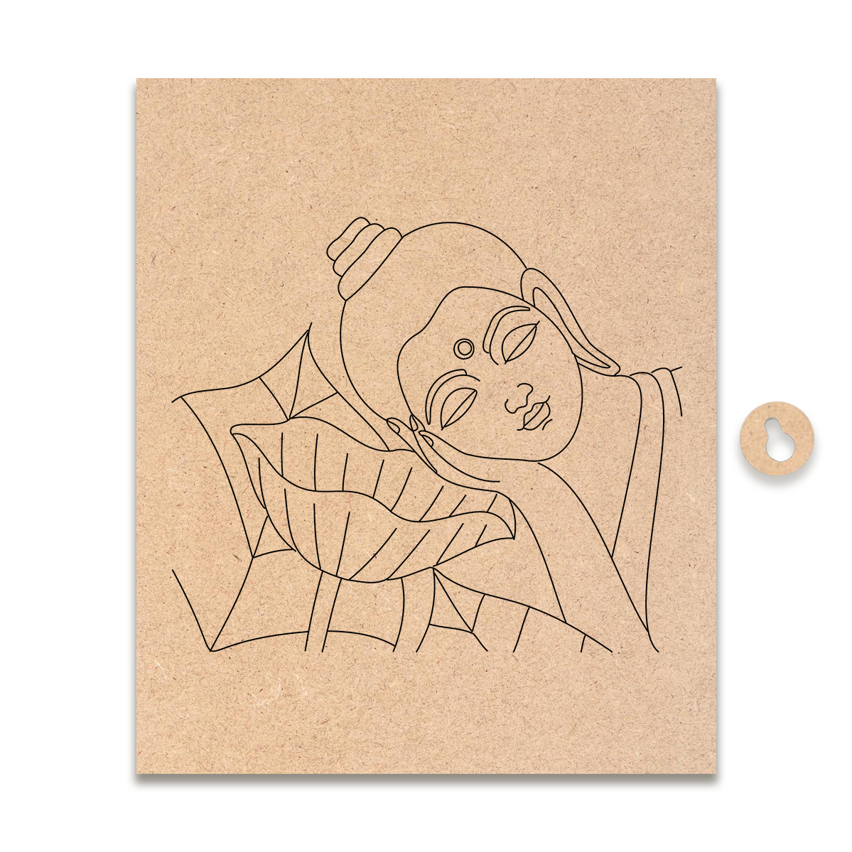 Pre-marked MDF Painting Board - Mahaveer with Lotus