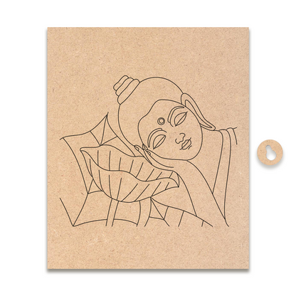 Pre-marked MDF Painting Board - Mahaveer with Lotus