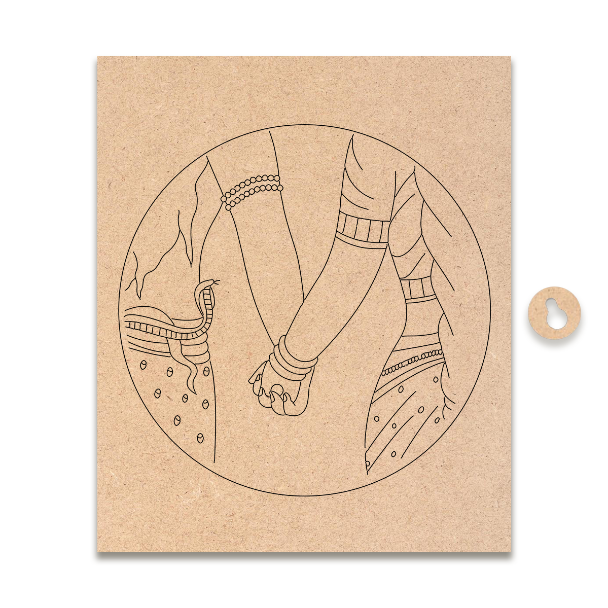 Pre-marked MDF Painting Board - Radha Krishna Design