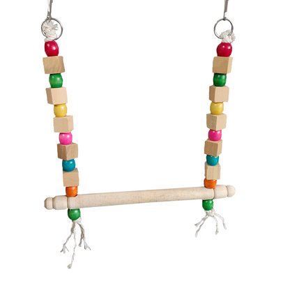TokyoDo Medium Bird Swing - Colorful Wooden Bead Perch