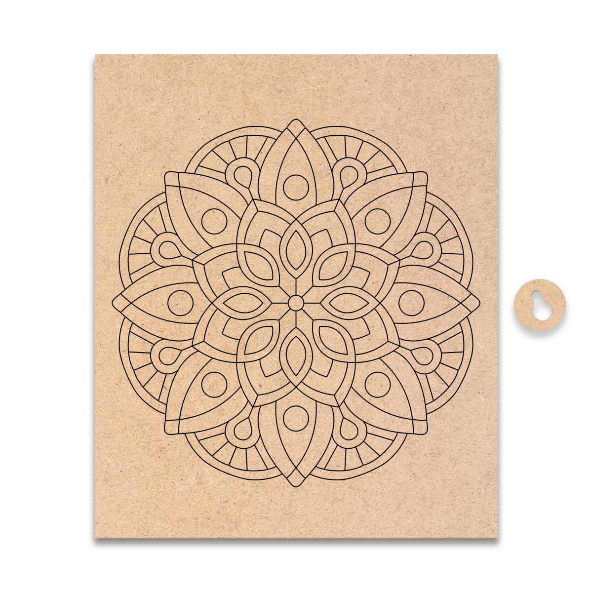 Pre-marked MDF Painting Board - Mandala Design