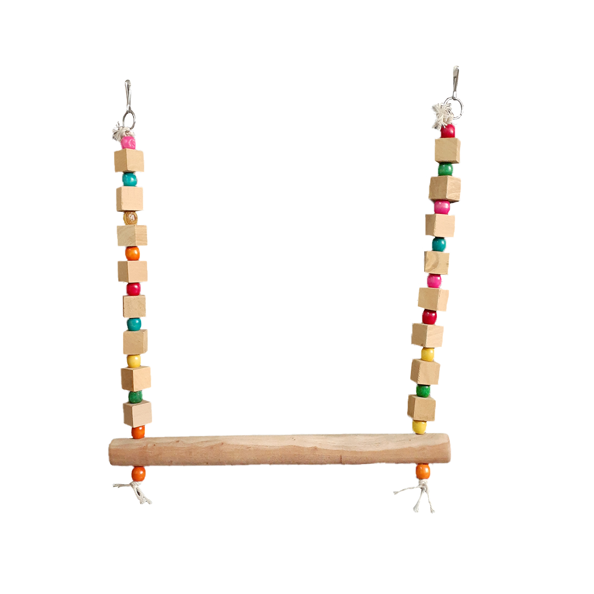 TokyoDo Large Bird Swing - Premium Wooden Perch with Colorful Beads