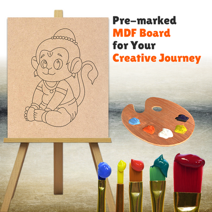 Pre-marked MDF Painting Board - Hanuman Design