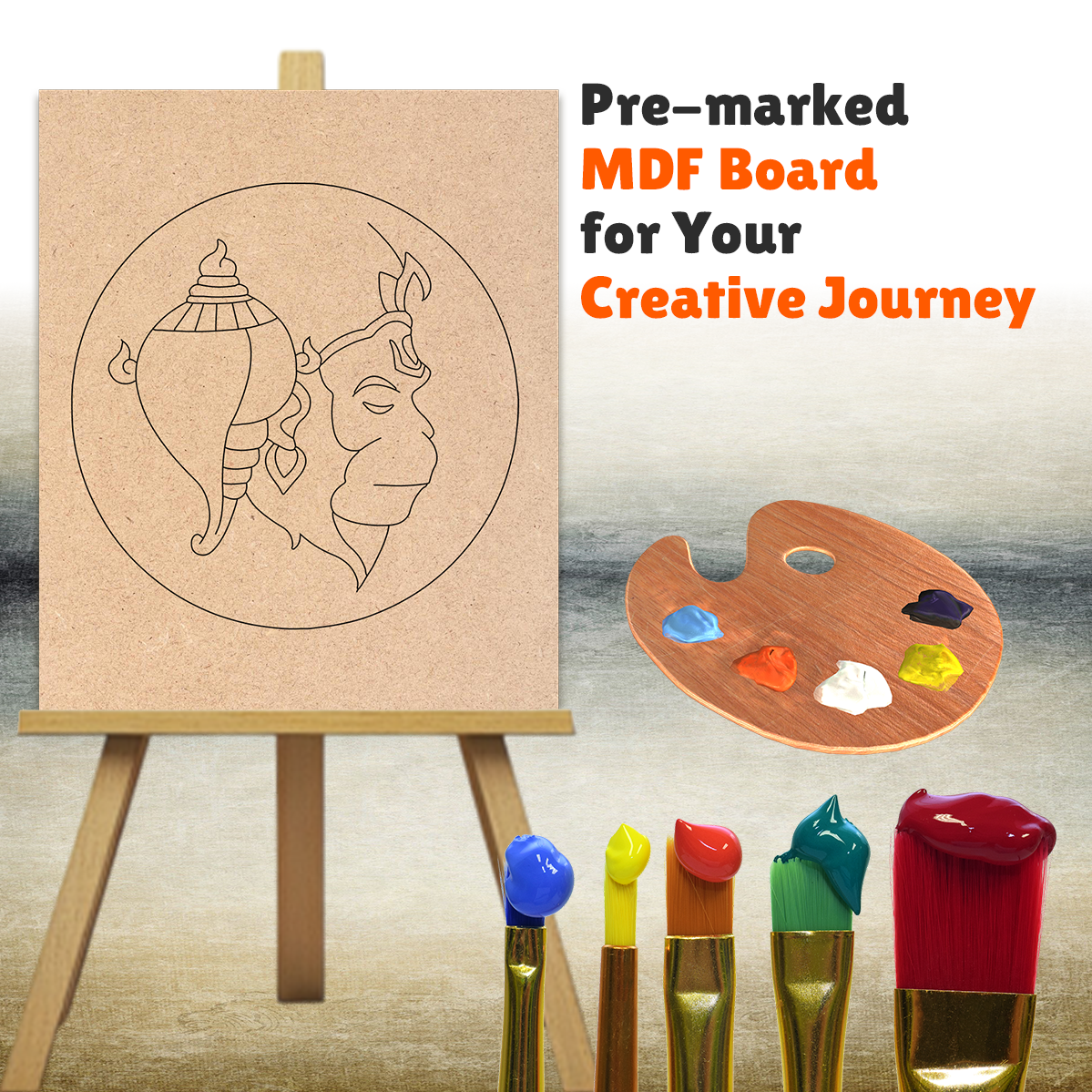 Pre-marked MDF Painting Board - Hanumanjee Design
