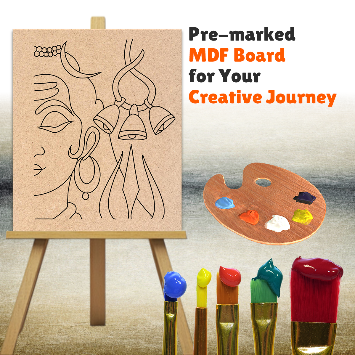 Pre-marked MDF Painting Board - shivchandra Design
