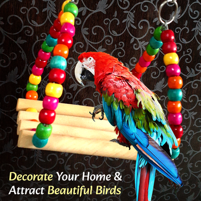 TokyoDo Bird Swing - Colorful Wooden Perch Toy