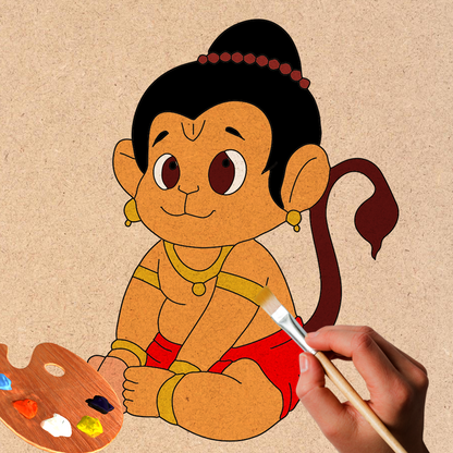 Pre-marked MDF Painting Board - Hanuman Design