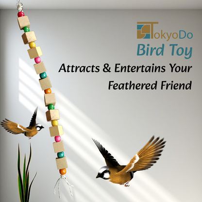 TokyoDo Extra Long Wooden Block Chew Toy - 48cm Bird Foraging Toy