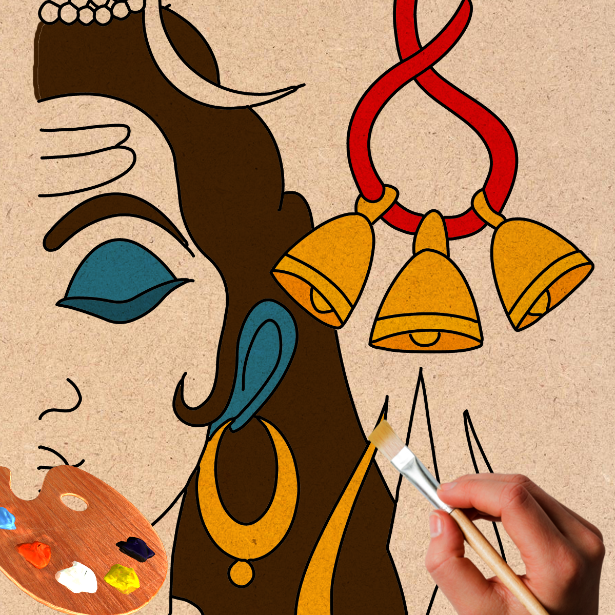 Pre-marked MDF Painting Board - shivchandra Design