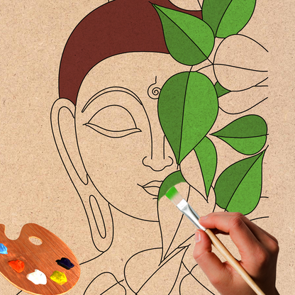 Pre-marked MDF Painting Board - Buddha Design