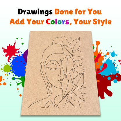 Pre-marked MDF Painting Board - Buddha Design
