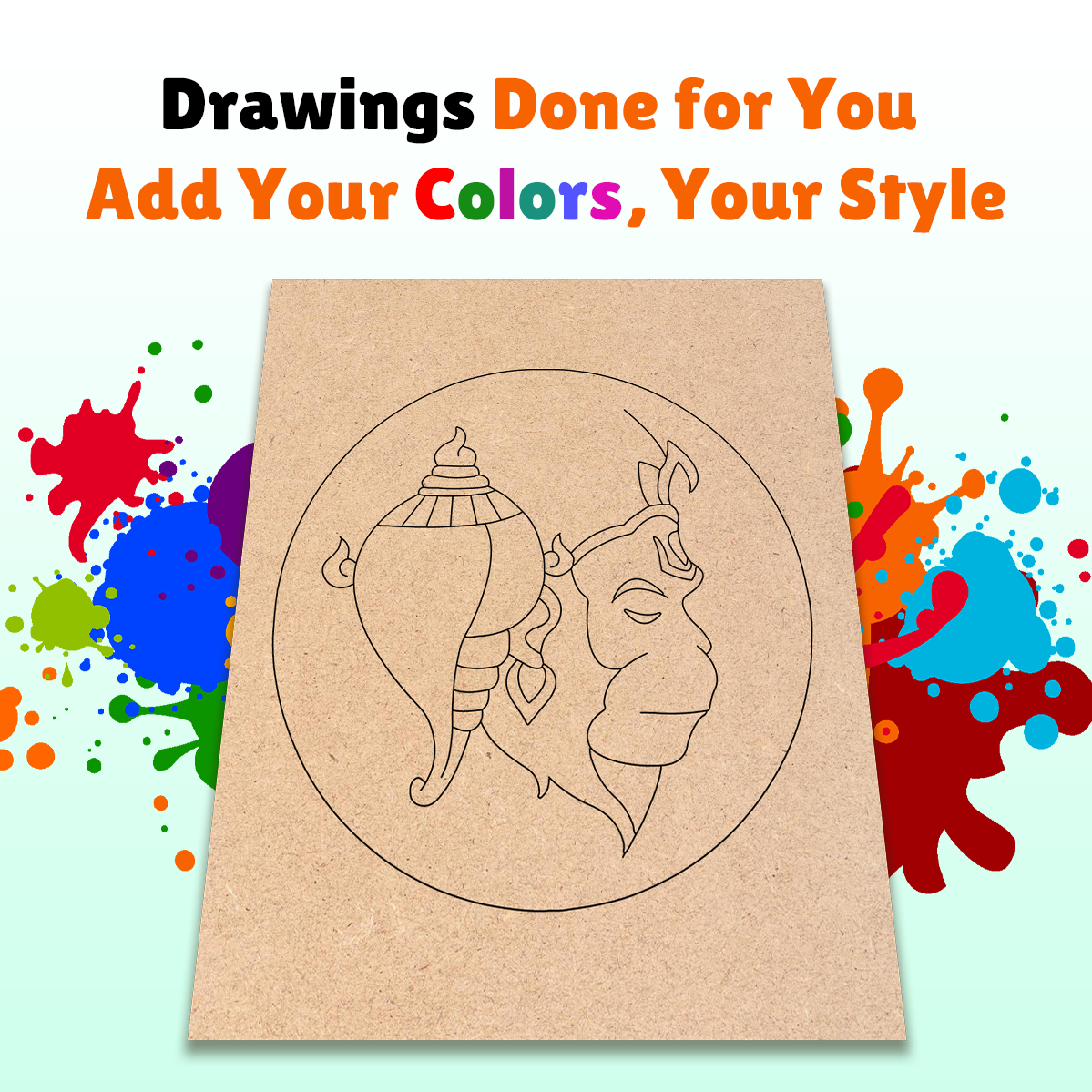 Pre-marked MDF Painting Board - Hanumanjee Design