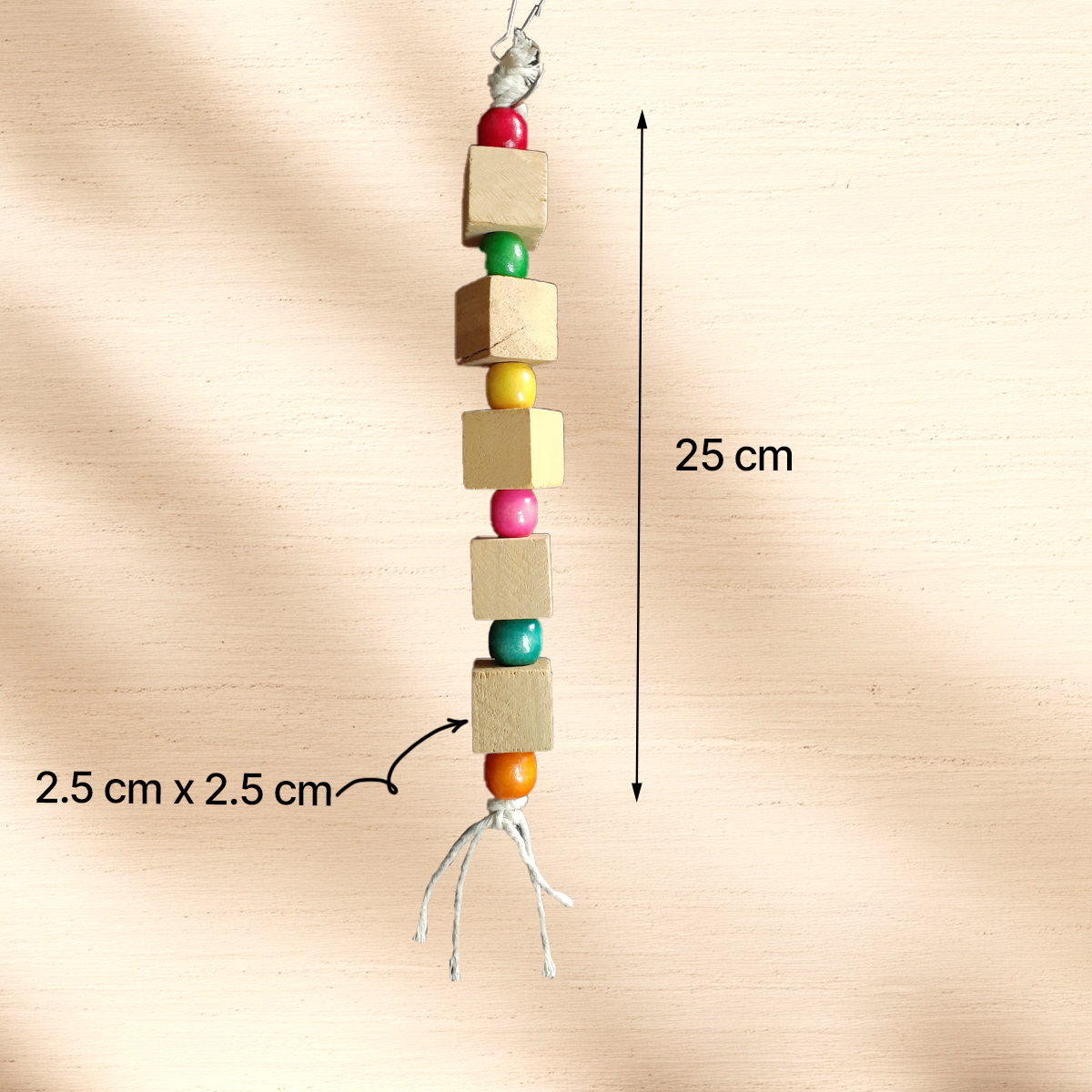 TokyoDo Wooden Block Chew Toy - Colorful Bird Foraging Toy