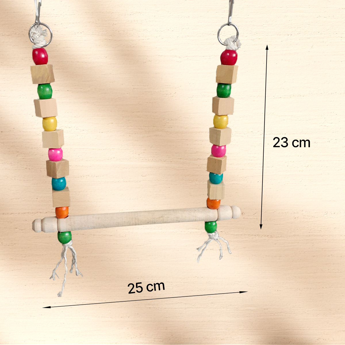 TokyoDo Medium Bird Swing - Colorful Wooden Bead Perch