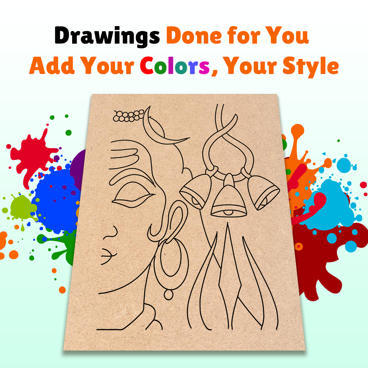 Pre-marked MDF Painting Board - shivchandra Design