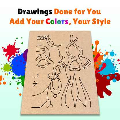 Pre-marked MDF Painting Board - shivchandra Design