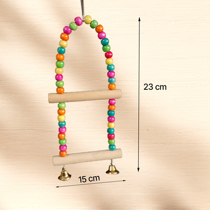 TokyoDo Arch Bird Swing Ladder - 2-Tier with Brass Bells