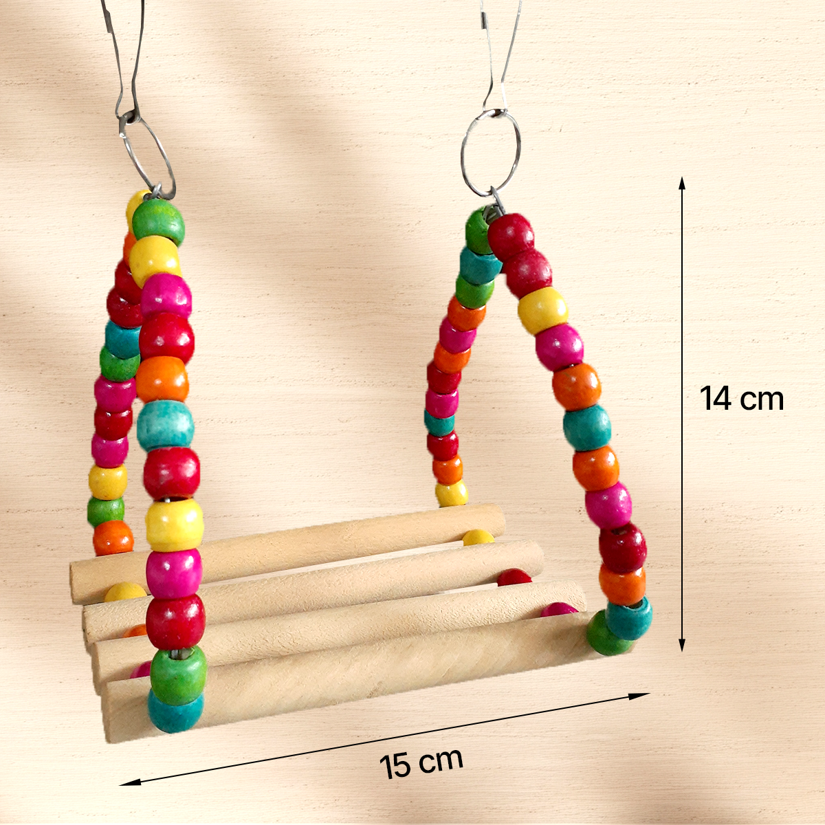 TokyoDo Bird Swing - Colorful Wooden Perch Toy