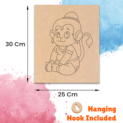 Pre-marked MDF Painting Board - Hanuman Design
