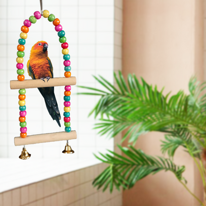 TokyoDo Arch Bird Swing Ladder - 2-Tier with Brass Bells