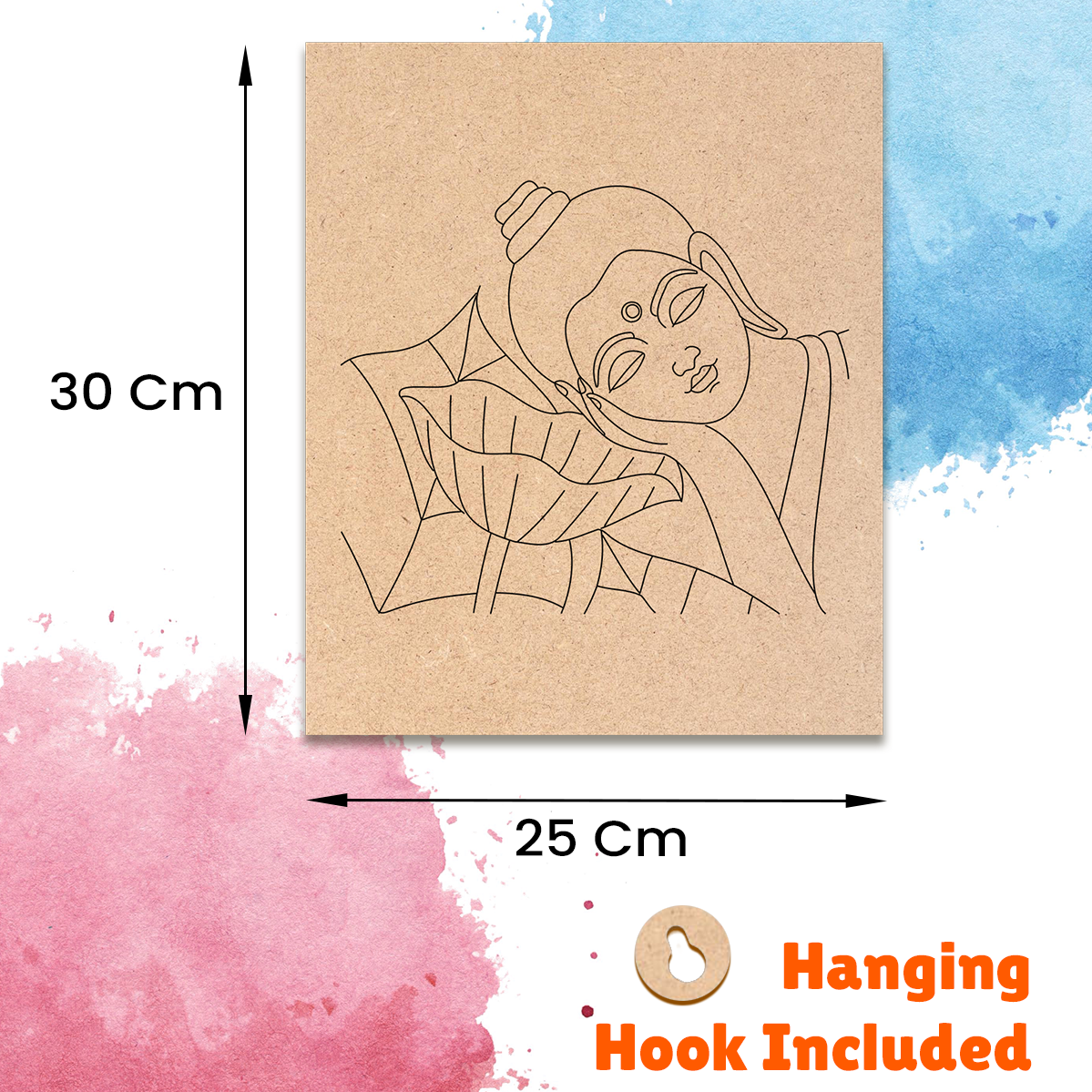 Pre-marked MDF Painting Board - Mahaveer with Lotus