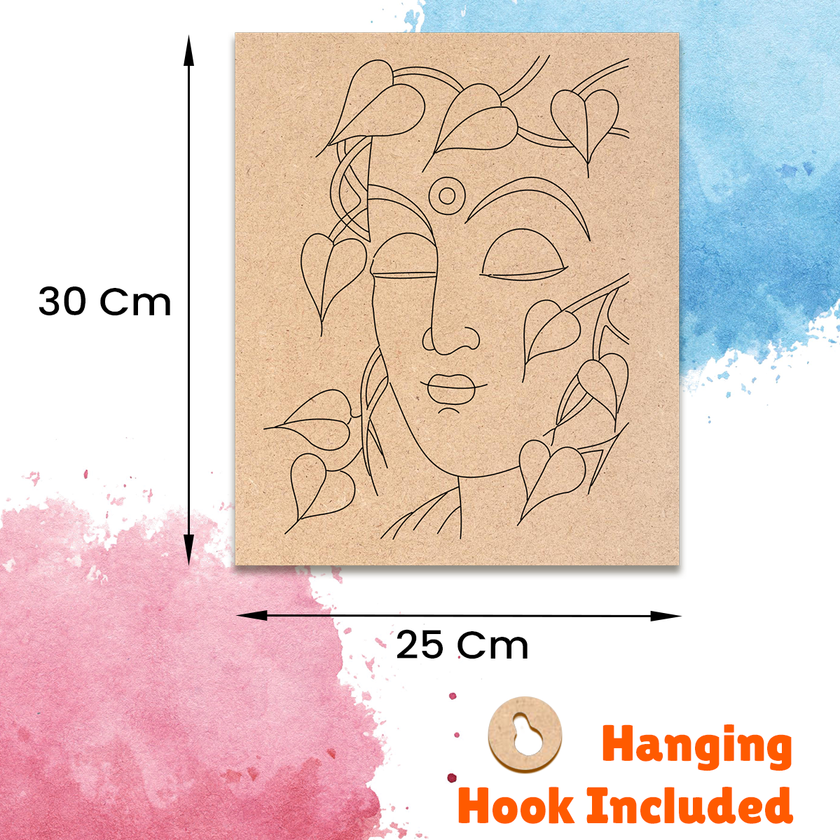 Pre-marked MDF Painting Board - Krishna Design