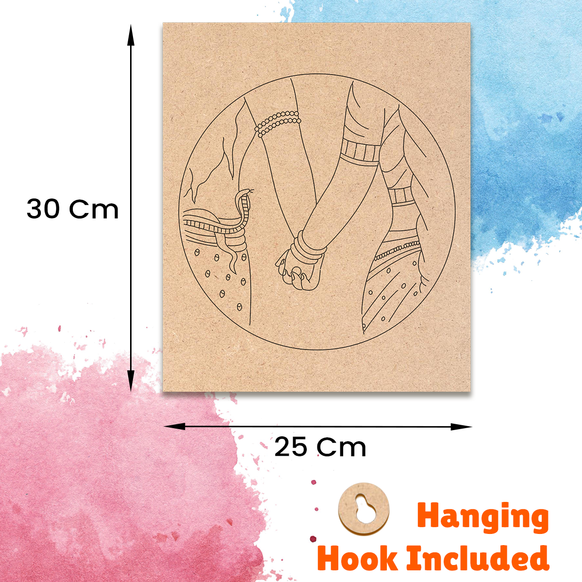 Pre-marked MDF Painting Board - Radha Krishna Design