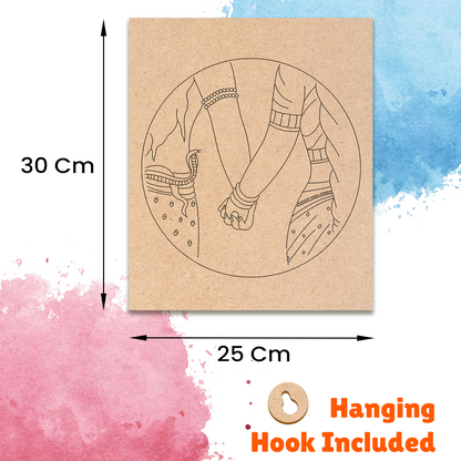 Pre-marked MDF Painting Board - Radha Krishna Design