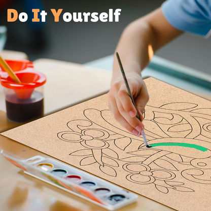 Pre-marked MDF Painting Board - Peacock Design