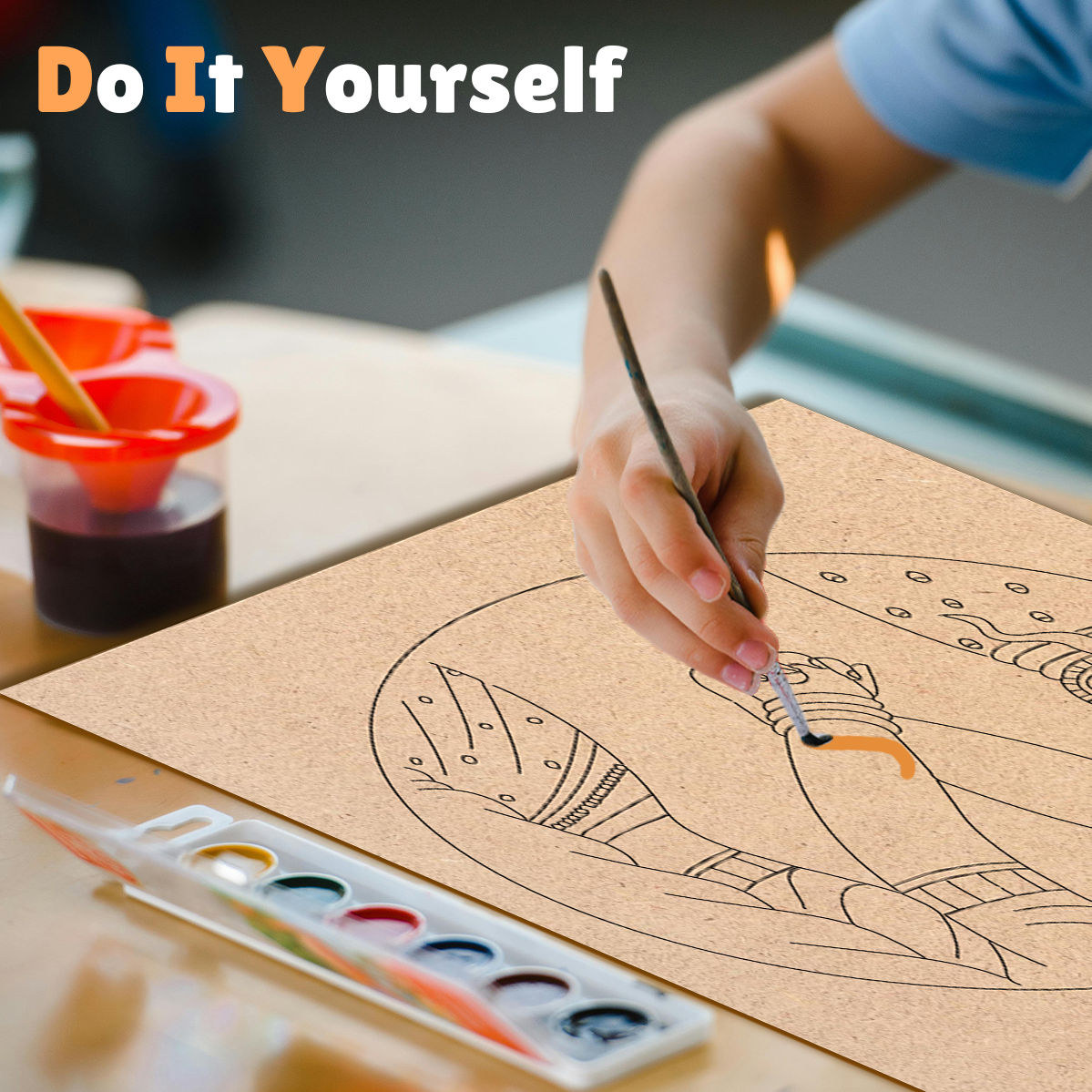 Pre-marked MDF Painting Board - Radha Krishna Design