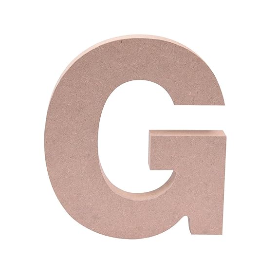 5-Inch Wooden Capital Letter G - MDF Cutout