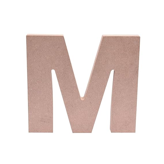 5-Inch Wooden Capital Letter M - MDF Cutout