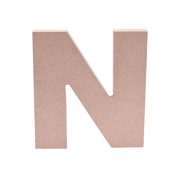 5-Inch Wooden Capital Letter N - MDF Cutout