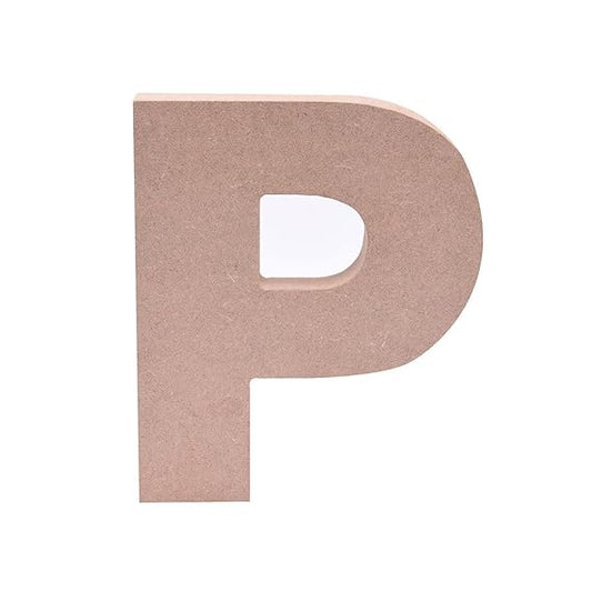 5-Inch Wooden Capital Letter P - MDF Cutout